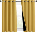 NICETOWN 100% Blackout Curtains with Black Liners, Solid Thermal Insulated Full Blackout 2-Layer Lined Drapes, Energy Efficiency Window Draperies for Bedroom (2 Panels, 46" W by 54" L, Bright Yellow) by NICETOWN