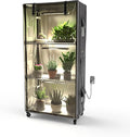 Indoor Greenhouse with Clear Cover – 4-Tier Portable Plant Stand with 3 T8 Grow Lights, Timer, Thermometer, Ventilation, Seed Starter for Herbs, Seedlings, Flowers (35.8"x13.8"x62.8") by MOLLYAIR