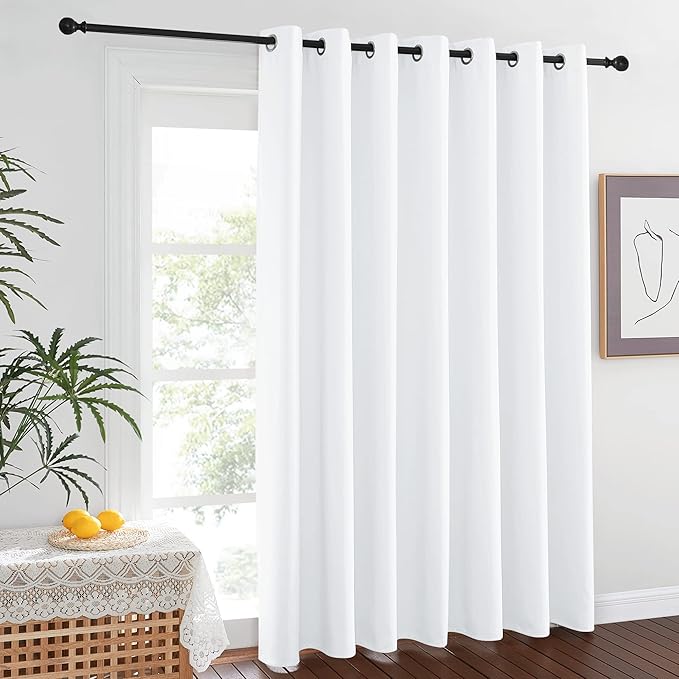 NICETOWN Wall Curtain for Bedroom, Room Divider Curtain for Doorways, Vertical Blind for Sling Door, Privacy Sound Reduction Curtains Room Dividers for Patio (White, 1 Panel, 8ft Tall x 8.3ft Wide) - Image 7