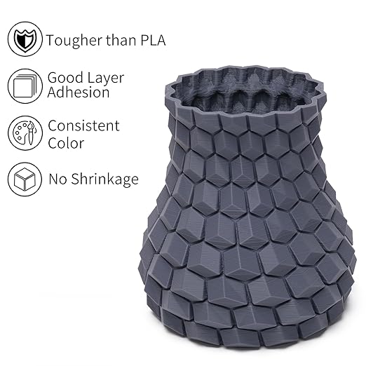 INLAND Micro Center PLA+ 3D Printing Filament 1.75mm - PLA Pro Dimensional Accuracy +/- 0.03 mm - 1kg Cardboard Spool (2.2 lbs) (2 Pack White & Gray, 1.75mm) - Image 3