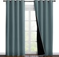 NICETOWN 100% Blackout Curtains 86 inches Long, Pair of Energy Smart & Noise Blocking Out Drapes for Baby Room Window, Thermal Insulated Guest Room Lined Window Dressing(Greyish Blue, 55 inches Wide) by NICETOWN