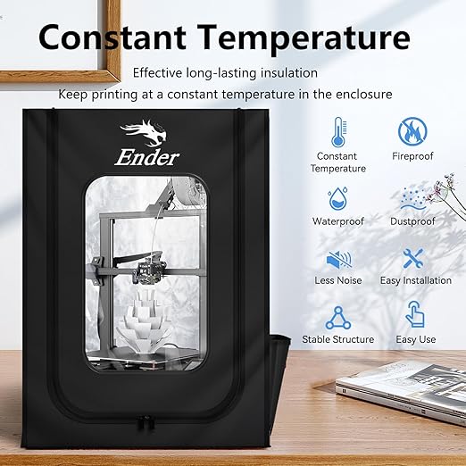 Creality Official 3D Printer Enclosure with Fan Interface, 550 * 650 * 750mm Fireproof Dustproof Constant Temperature Protective Cover for Creality Hi/Ender 3 V3/3 V3 SE/3 V3 KE/Ender 3 S1/3 S1 Pro - Image 2