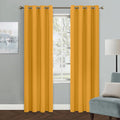 MYSKY HOME Yellow Blackout Curtains for Living Room Bedroom Curtains 84 Inches Long Grommet Room Darkening Window Curtains Thermal Insulated Single Panel Curtains 52 x 84 Inch, Mustard Yellow by MYSKYHOME