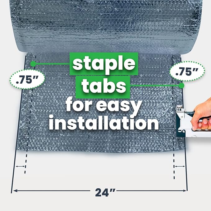 EcoFoil Floor Joist Insulation 24" x 125' (250 sq. ft.) - Double Bubble Reflective Foil for Floor and Wall Insulation - Reflects 96% Radiant Heat - Vapor Barrier to Keep Out Moisture - Image 4