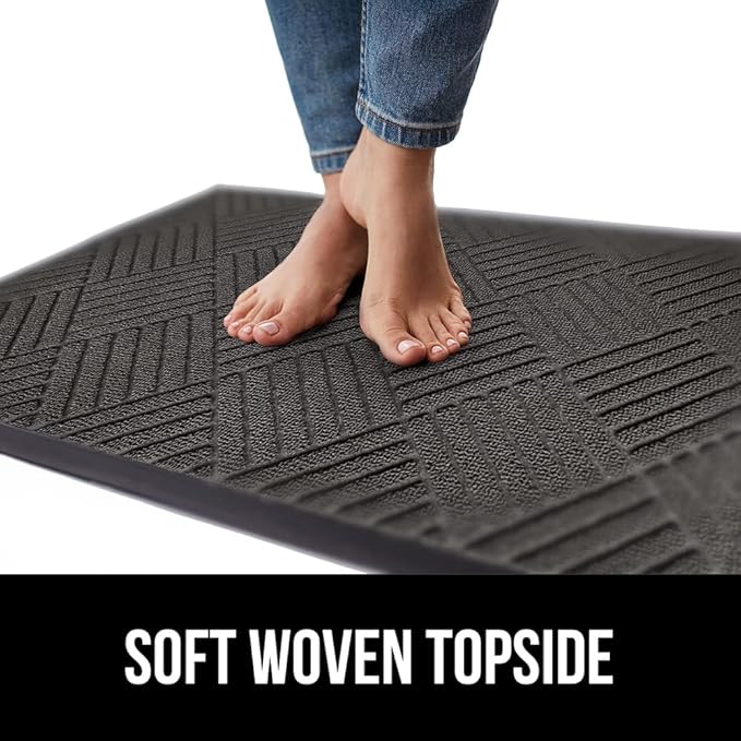 GORILLA GRIP 100% Waterproof All-Season WeatherMax Doormat, 60x24, US Designed Natural Rubber, Stain and Fade Resistant, Low Profile Indoor Outdoor Door Mats, Easy Clean Patio Mat, Gray Diamond - Image 8
