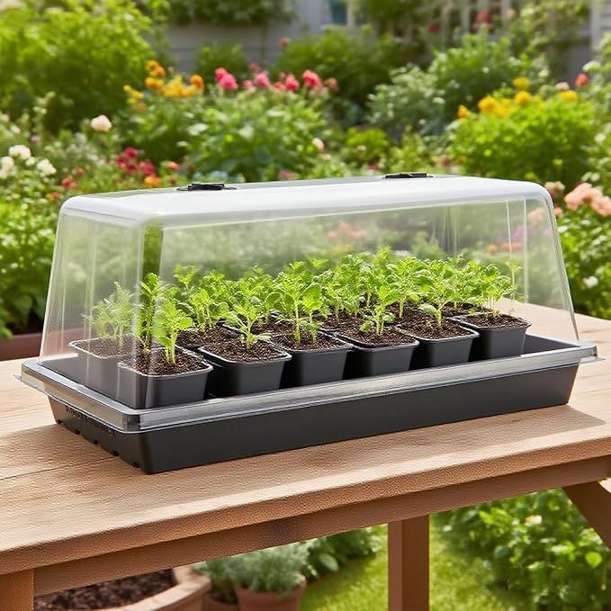 4-Pack 1020 Seed Starter Trays with 7.3'' Humidity Domes & 2-Pack Heat Mats – Heavy-Duty Seedling Trays with Adjustable Domes & Waterproof Heating Mats for Optimal Germination & Cloning Propagation - Image 8