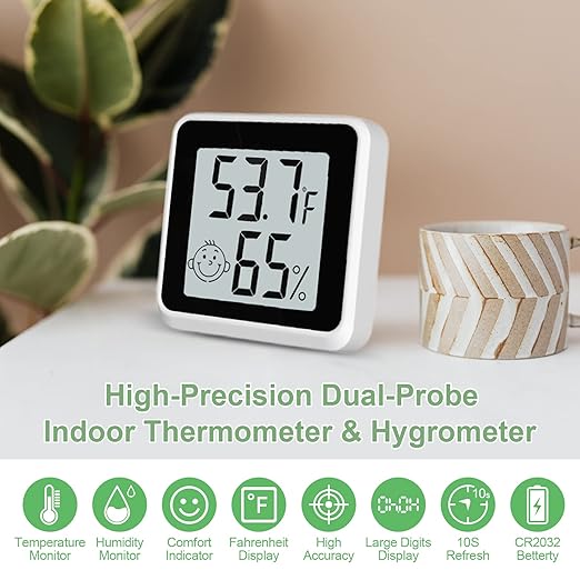 Indoor Humidity Meter Hygrometer 4Pack, Room Thermometer for Accurate Room Temperature Monitor, Digital Hygrometer with Indoor Thermometer for Home, Baby Nursery, and Humidity Sensor Enhanced Comfort - Image 2