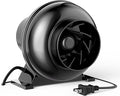 HealSmart 4 Inch Inline Duct Fan, 195 CFM Ventilation Fan, Exhaust HVAC Vent Blower for Hydroponics, Grow Tents, Basements, Attics, 1 Pack, Black by HealSmart