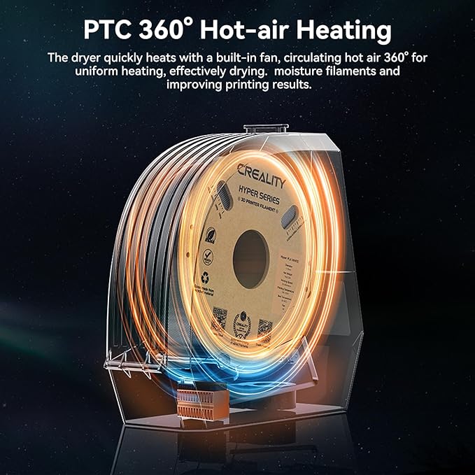 Creality Official Space PI Filament Dryer,Upgraded 3D Printer Filament Dryer Box with 360° Heating, Filament Dehydrator Storage Box for 1kg 1.75/2.85mm PLA ABS PETG PA Filament - Image 2