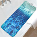 Seawater Bathtub Mat Non Slip, Ocean Waves Bath Tub Mat Baby Bath Mats for Bathroom Anti Slip Shower Mats for Inside Shower, Underwater Bathmat with Suction and Drain Holes Machine Washable, 40″x16″ by Unknown