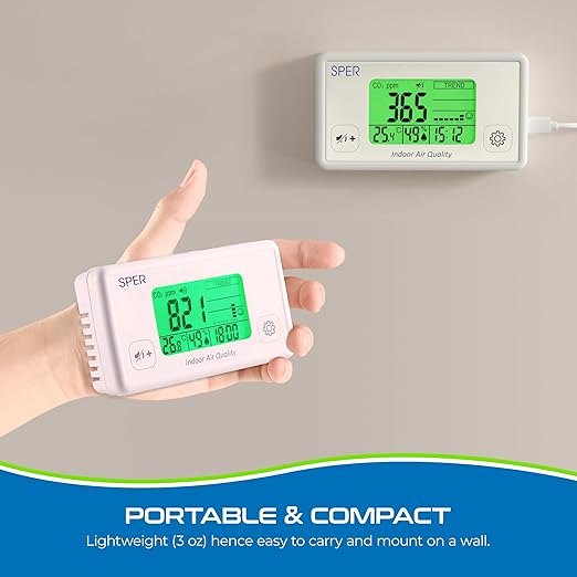 Sper Scientific Indoor Air Quality Monitor with Color Coded Display | Model 800052 - Image 6