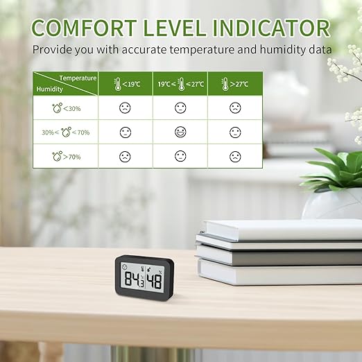 DOOMAY Mini Hygrometer Indoor Thermometer, Humidity Gauge with ℃/℉ Switch, Humidity Meter Digital Temperature Monitor for Greenhouse Babyroom Cellar Reptile Incubator Closet (4) - Image 5