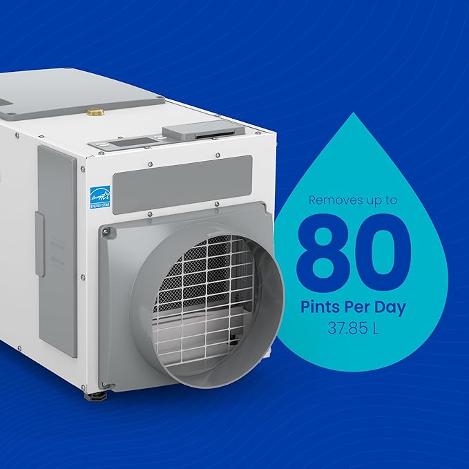AprilAire E080 Whole House Dehumidifier for Basement & Crawl Space – 80-Pint High-Capacity Commercial Dehumidifier for Homes Up to 4,400 Sq. Ft. with Pump, Drain Hose, & Hanging Kit for DIY Install - Image 8