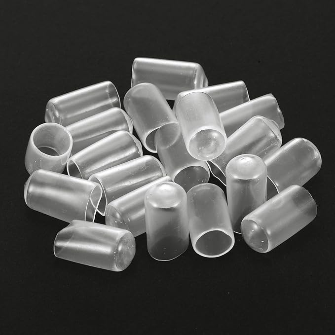 uxcell 20pcs Rubber End Caps Protective Caps 11mm ID Vinyl PVC Round Tube Bolt Cap Cover Screw Thread Protectors, Clear - Image 4