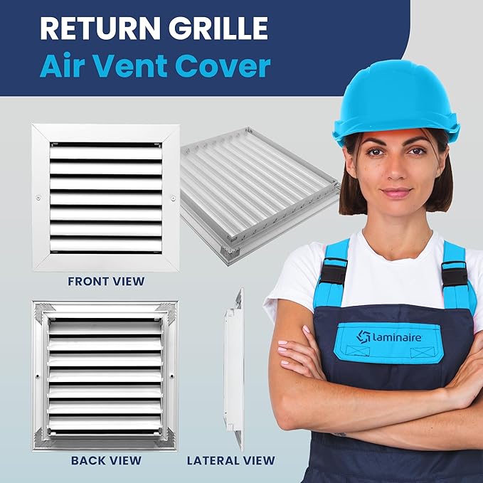 6x6 Inch (Duct Opening) Air Return Vent Cover Decorative – Premium Aluminum AC Vent Cover for Ceiling & Wall, Rustproof Grille, Ideal for Home HVAC Grille, Durable & Easy to Install by ACLAMINAIRE - Image 2