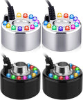 Yaomiao 4 Piece Halloween Mist Maker Fogger Small Ultrasonic Fog Machine Fountain Mister Fogger Water Garden Pond Foggers Air Humidifier with 12 LED Light Flashes for Halloween (Black and Silver) by Yaomiao