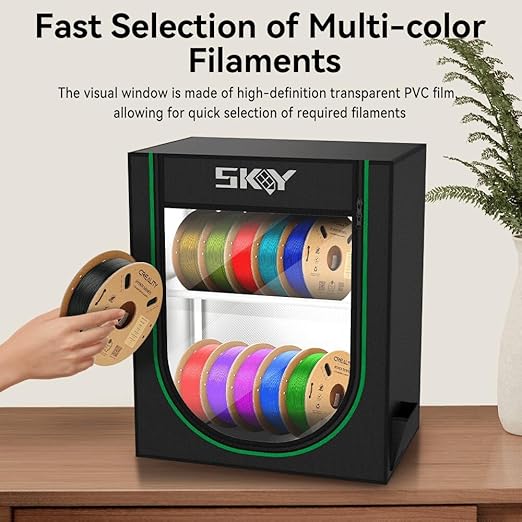 3D Printer Storage Box, Storage Rack for 3D Printing Filaments,Dustproof and Waterproof Enclosure Box for Storage and Easy to Store 10 roll Pack - Image 7