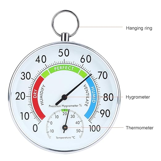 Greenhouse Temperature High Grow Meter, Indoor Thermometer Hygrometer Wall Hanging Temperature Humidity Meter for Home Warehouse Office - Image 2