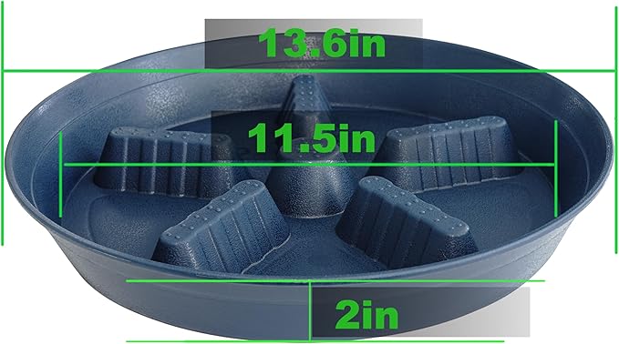 4 Pack Plant Saucer 14 inch, Plastic Plant Saucers for Indoors, Raised Middle Plant Trays for Pots, Water Tray for Plants, Plant Stand Water Catcher Tray, Pot Saucers for Plants - Image 2
