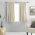 DONREN 48 Inch Length Cream Beige Curtains for Bedroom - Small Window Treatment Rod Pocket Room Darkening Curtain Drapes (Set of 2 Panels,52 W x 48 L) by DONREN