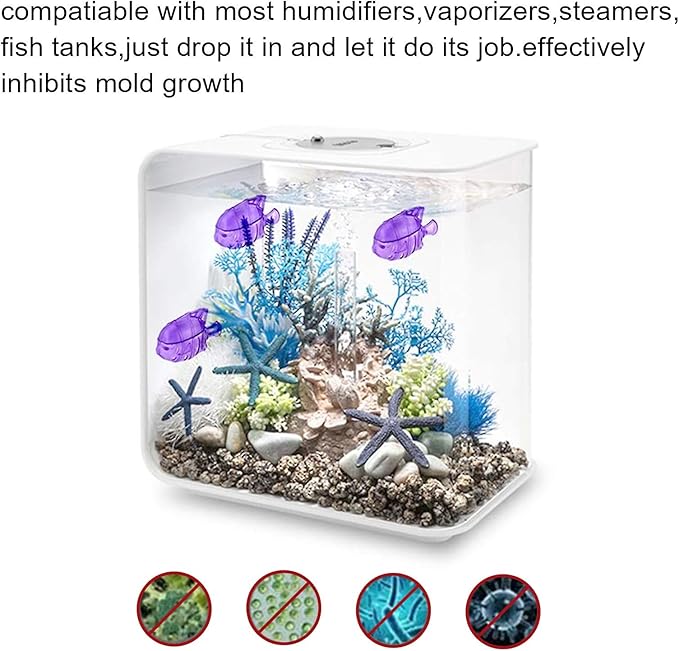 2 Pack Humidifier Fish Cleaner for Humidifier Water Treatment, Universal Humidifier Tank Cleaning Cartridge Protects Humidifier Against Odor, Compatible with Most Humidifier, Fish Tank - Image 2