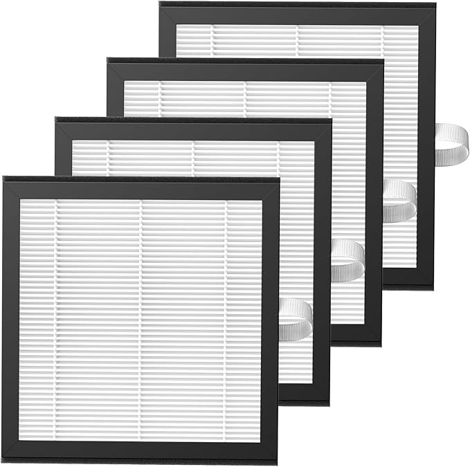 4 Pack DH02 H13 HEPA Replacement Filter Compatible with Tenergy Sorbi DH02 2 in 1 Dehumidifier(1000ML)/Air Purifier, Afloia AQ8 Q8/ Honati/Hysure Q7 Air Purifier by JORAIR