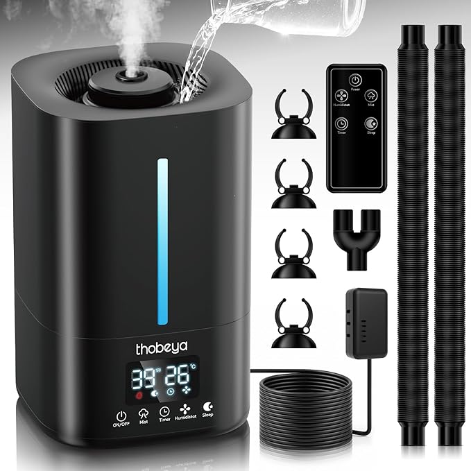 1.32 Gal / 5L Reptile Humidifier Fogger, Timer Function, Humidifier for Amphibians for Bearded Dragons, Lizards, Geckos, Snakes, Tortoises, Reptile Mister with Remote Control, Adjustable Fog Volume by Unknown