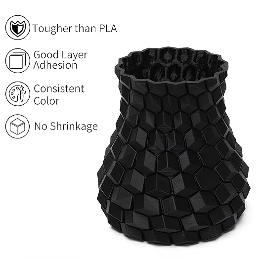 INLAND Micro Center PLA+ 3D Printing Filament 1.75mm - PLA Pro Dimensional Accuracy +/- 0.03 mm - 1kg Cardboard Spool (2.2 lbs) (1 Pack Black, 1.75mm) - Image 2