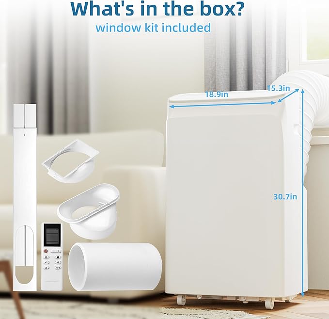 12000 BTU Portable Air Conditioner With 3-In-1 Function - Cools, Fan, Dehumidifier for Room Up to 560 Sq.Ft, 24H Timer, Remote Control, Ideal for Bedroom and Office - Image 5