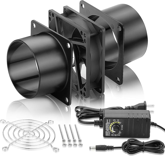 80mm x 25mm 3 Inch Duct Household Ventilation 12V Exhaust Fan with Speed Controller for DIY Greenhouse 3D Print Smoke Paint Fume Extractor-D8025 - Image 6