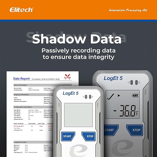 Elitech Bluetooth Temperature Humidity Data Logger FDA Standards, with Shadow Data Reusable Recorder 32000 Points, Auto PDF/CSV Report, for Windows/MacOS, Refrigerator Thermometer LogEt5B-TH, Blue - Image 3