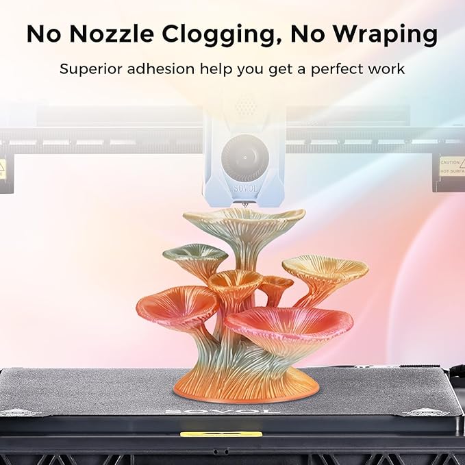 Sovol 3D Printer Silk Shiny Gradient Multicolored Fast Change Rainbow PLA 1kg (2.2 lbs) Spool 3D Printing Materials, Dimensional Accuracy +/- 0.03 mm, 1.75 mm, Pink Rainbow - Image 3