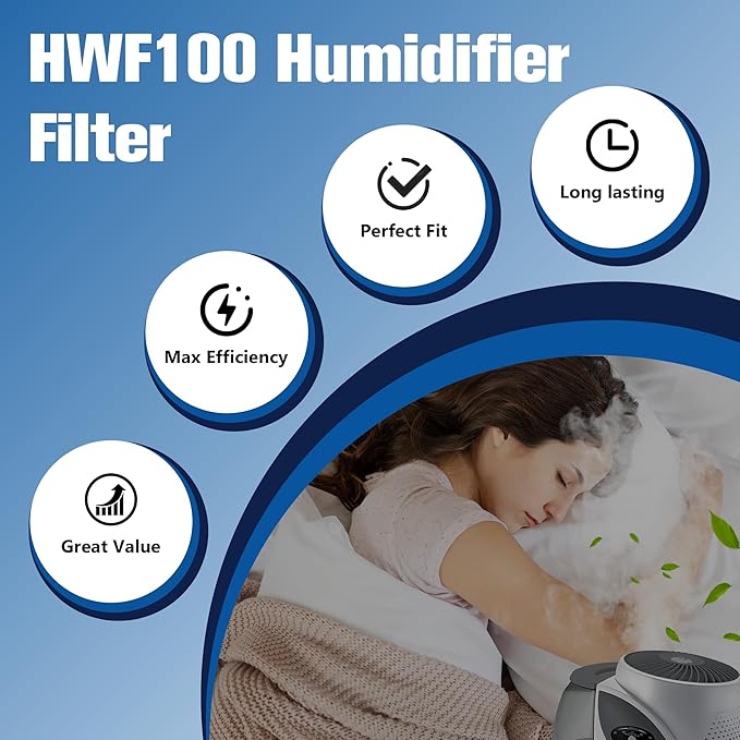 Funmit Humidifier Filter E Replacement Compatible with Holmes HWF100 Bionaire BWF100 Sunbeam SF235 Series, 6 Pack - Image 7