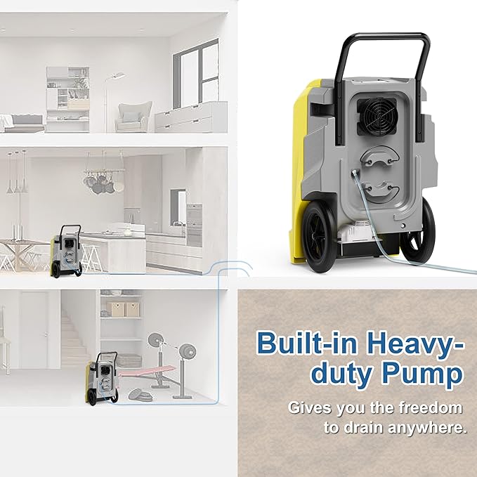 AlorAir Commercial Dehumidifier with Pump Drain Hose, 190 Pints Smart WiFi Industrial Dehumidifiers Large Capacity for Basements, Garages, Mall & Job Sites, 5 Years Limited Warranty - Image 4