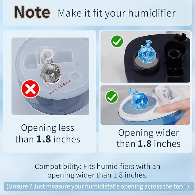 12-Pack Universal Humidifier Cleaning Fish Compatible with Most Humidifiers Replacement Ultrasonic Humidifier Tank Cleaner Ball | Prevents Hard Water Build-Up | Eliminate White Dust | Purifies Water - Image 2