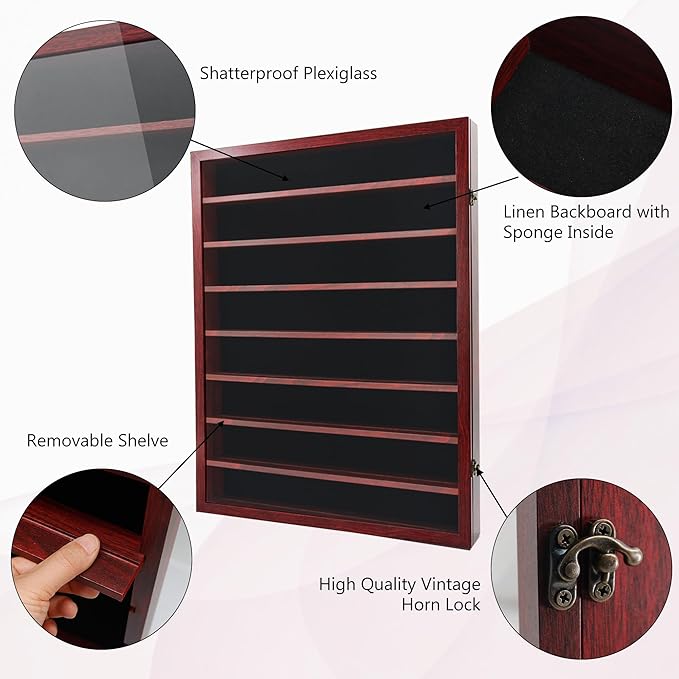 18*24 Large Shadow Box Frame with Removable Shelves,Shadow Boxes Display Cases for Small collectables，Deep Memory Box Display Case Trinket Shelf for Collection，Coins，Miniatures Figures,Red - Image 7