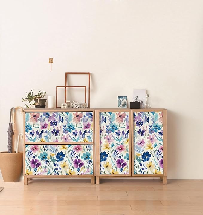 Boho Chic Botanical Shelf Liner Contact Paper Peel and Stick Floral Contact Paper Wallpaper for Cabinets Drawers Furniture Table Wall Arts Crafts 17.3X117 Inches - Image 2