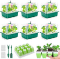 Seed Starter Tray with Grow Light, 72 Cells Indoor Seed Starter Kit, Flexible Silicone Seedling Starter Trays, Germination Tray Kit with Humidity Dome & Lids(4in Height), Reusable & Dishwasher Safe by Ryscam