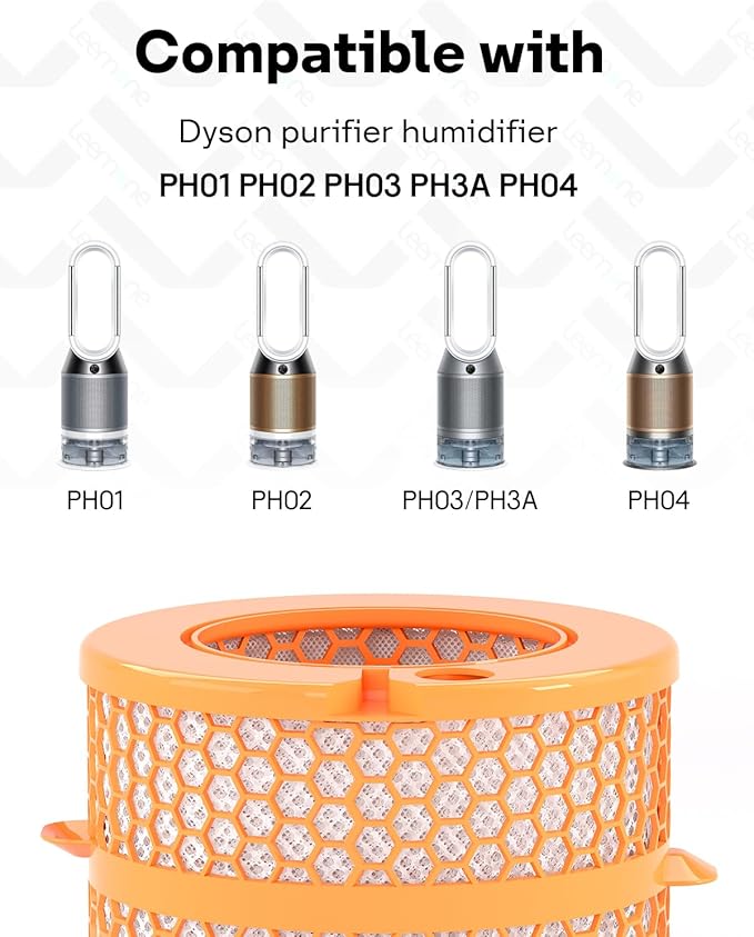 Leemone Upgraded Carbon Fiber Evaporator Filter Replacement Compatible with Dyson PH01 PH02 PH03 PH04 PH3A Air Purifier Humidifier, Part No. 970718-01, 2 Pack - Image 2