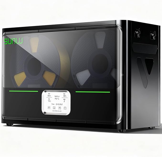 SUNLU Official Filament Dryer S4, 4 Spools Capacity, Efficient Heating to 70℃, 350W PTC Heater 3D Filament Dehydrator, Compatible with Nylon TPU PLA PETG ABS Filament 1.75/2.85/3.0mm, Black by SUNLU
