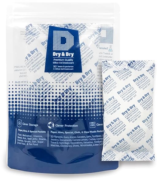 Dry & Dry 300 Gram [2 Packets] Silica Gel Packets Desiccants, Silica Packets - Rechargeable Silica Gel Packs, Desiccants Packets, Silica Gel by DryDry