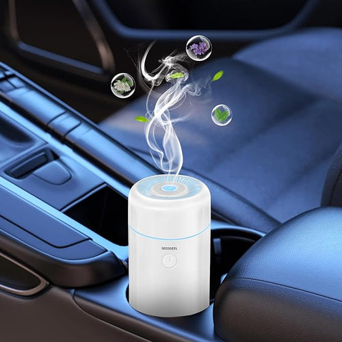 100ML Car Diffuser Humidifier, Cool Mist Air Essential Oil Diffuser with 7-LED Color Changing, Suitable for Car by SEEDSEEL