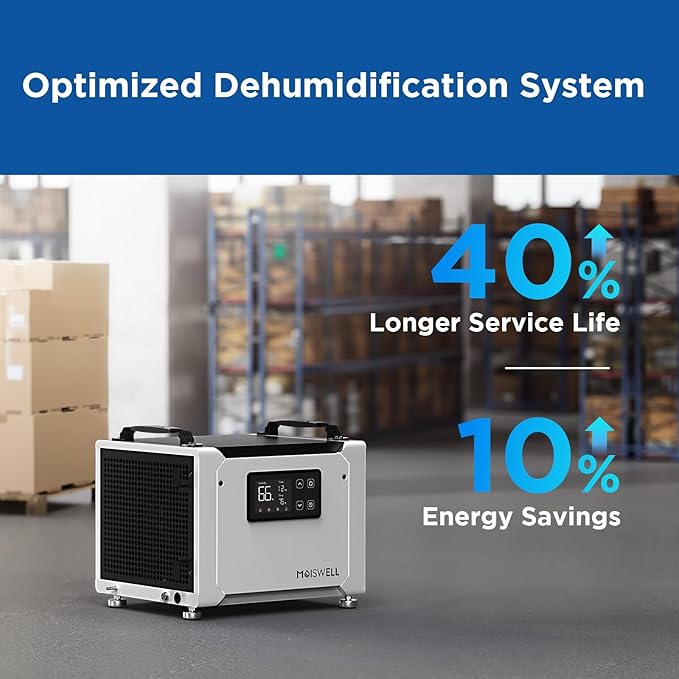 70 Pints Commercial Dehumidifier with Pump, Portable Crawl Space Dehumidifiers for Basement and Home, Energy Star Efficient Certified, Automatic Defrost - Image 4