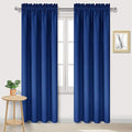 DWCN Blackout Curtains Room Darkening Thermal Insulated Bedroom Curtains Window Curtain Panels, 42 x 84 inches Long, Set of 2 Classic Blue Rod Pocket Drapes by DWCN