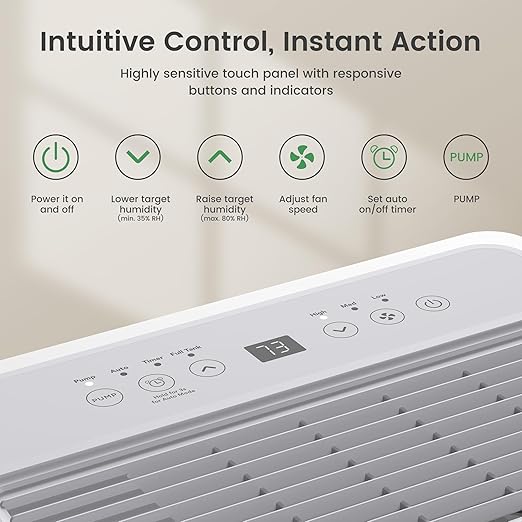 Waykar 150 Pint 2025 Energy Star Dehumidifier with Pump for Large Rooms up to 7,000 Sq. Ft. for Home, Basement, Commercial, Industrial, with Drain Hose & Tank, Auto Defrost, Smart Auto Comfort Mode - Image 10
