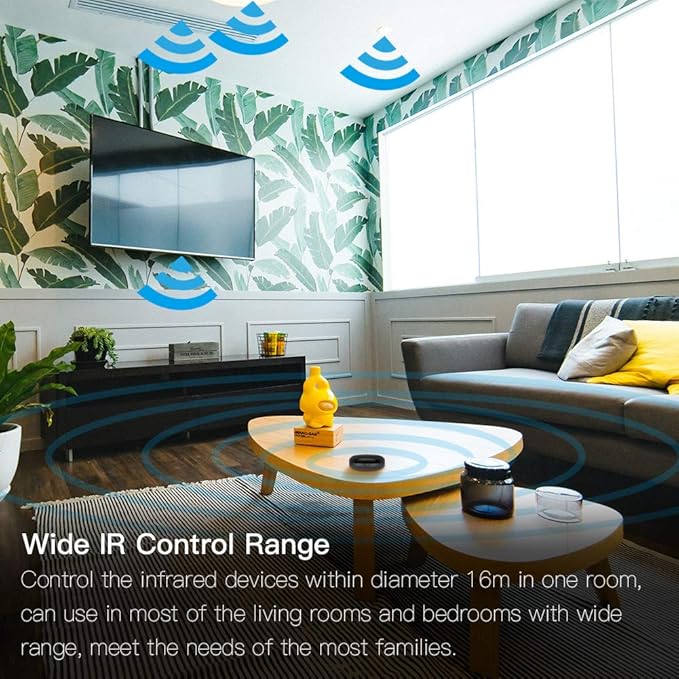 MOES WiFi Smart IR Remote Controller Smart Home Infrared Universal Remote Blaster,One for All Control AC TV DVD CD AUD SAT etc,Compatible with Alexa and Google Assistant,No Hub Required (Pack of 2) - Image 5