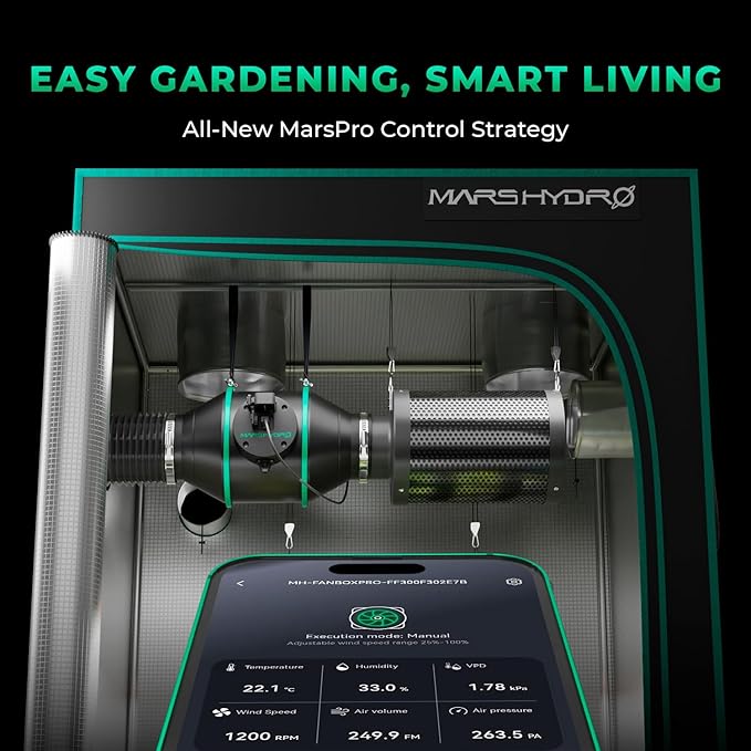 MARS HYDRO 2025 New Version iFresh 6 Inch Smart Inline Fan Combo, with Variable Speed Controller, for Heating Cooling Booster, Grow Tents - Image 9