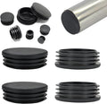 2" (50mm) Plastic Hole Plugs Black -Round Chair Leg Caps, Flush Mount Pipe Plugs, Tubing End Caps for Metal&Wood Legs Tube, Outdoor Furniture Feet caps & Table Plastic Plugs, 12 PCS by EASYEAH