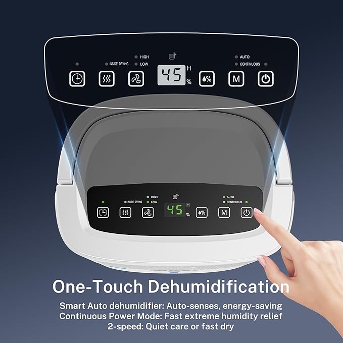 Yaufey 2025 Most Efficient Energy Star Dehumidifier for 2,000 Sq. Ft. Home, Basement and Large Room - Powerful, Quiet with Humidity Control, Timer, Drain Hose and Water Tank - Image 6