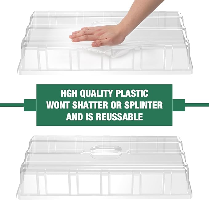 MIXC 10 Pack Humidity Dome 3.6" Extra Strength, Clear Seed Starter Dome 1020 Tray Covers Humidifying and Insulating for Greenhouse Germination and Garden Growing - Image 5